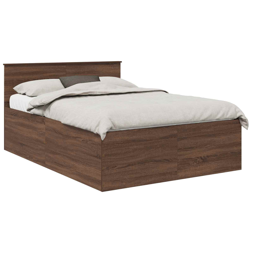 vidaXL Ramka łóżka Brązowy dąb 150 x 200 cm Materiał drewnopochodny