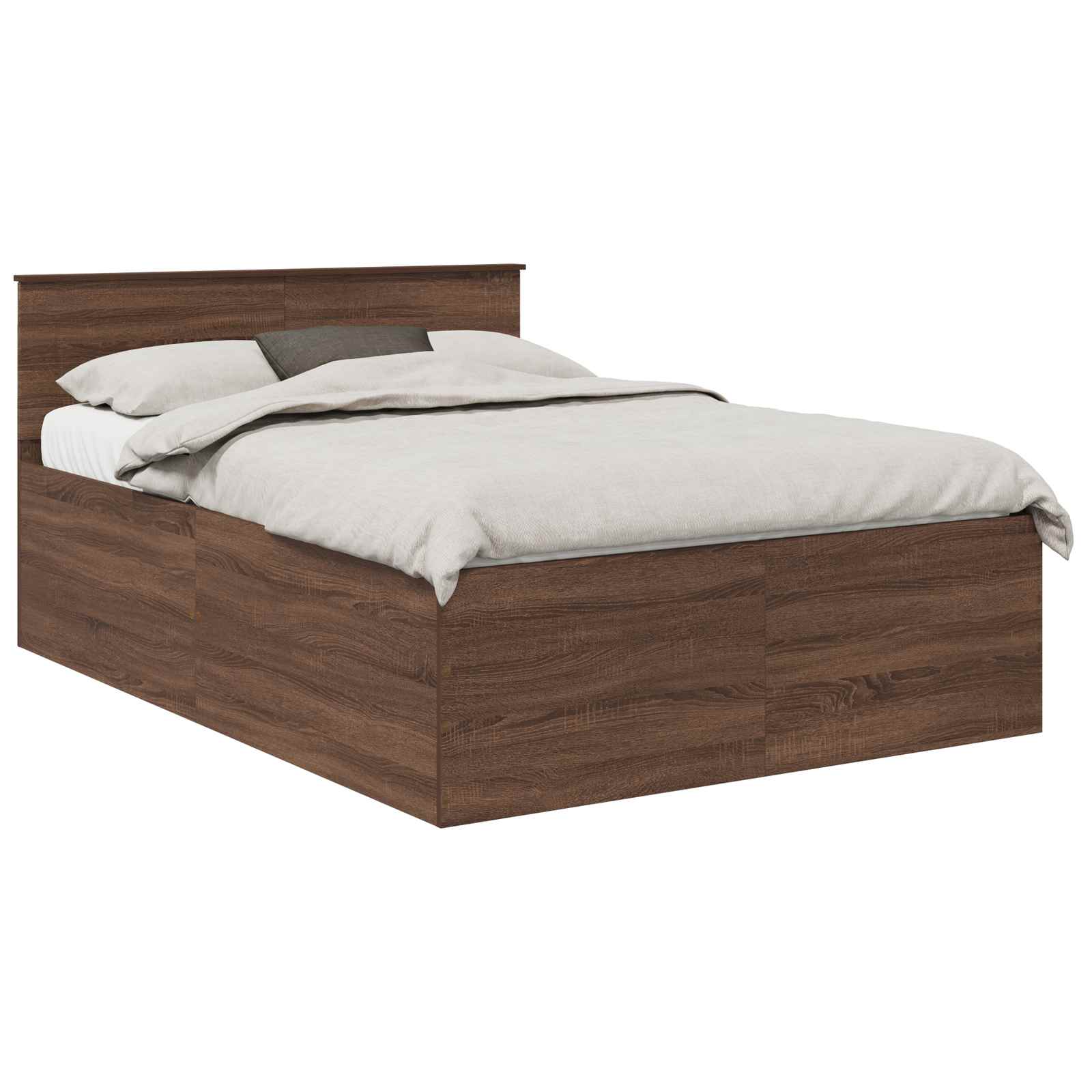 vidaXL Ramka łóżka Brązowy dąb 150 x 200 cm Materiał drewnopochodny