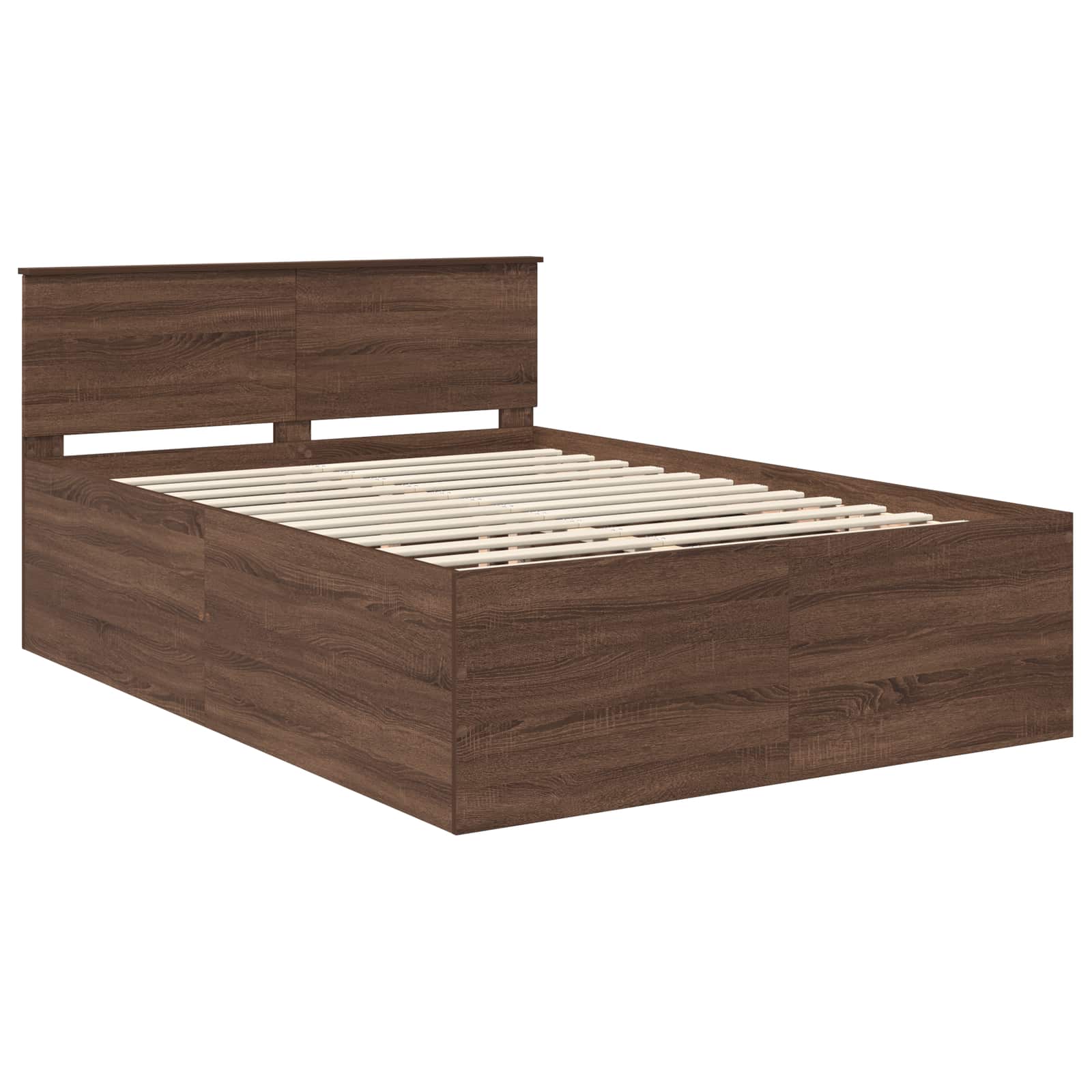 vidaXL Ramka łóżka Brązowy dąb 150 x 200 cm Materiał drewnopochodny