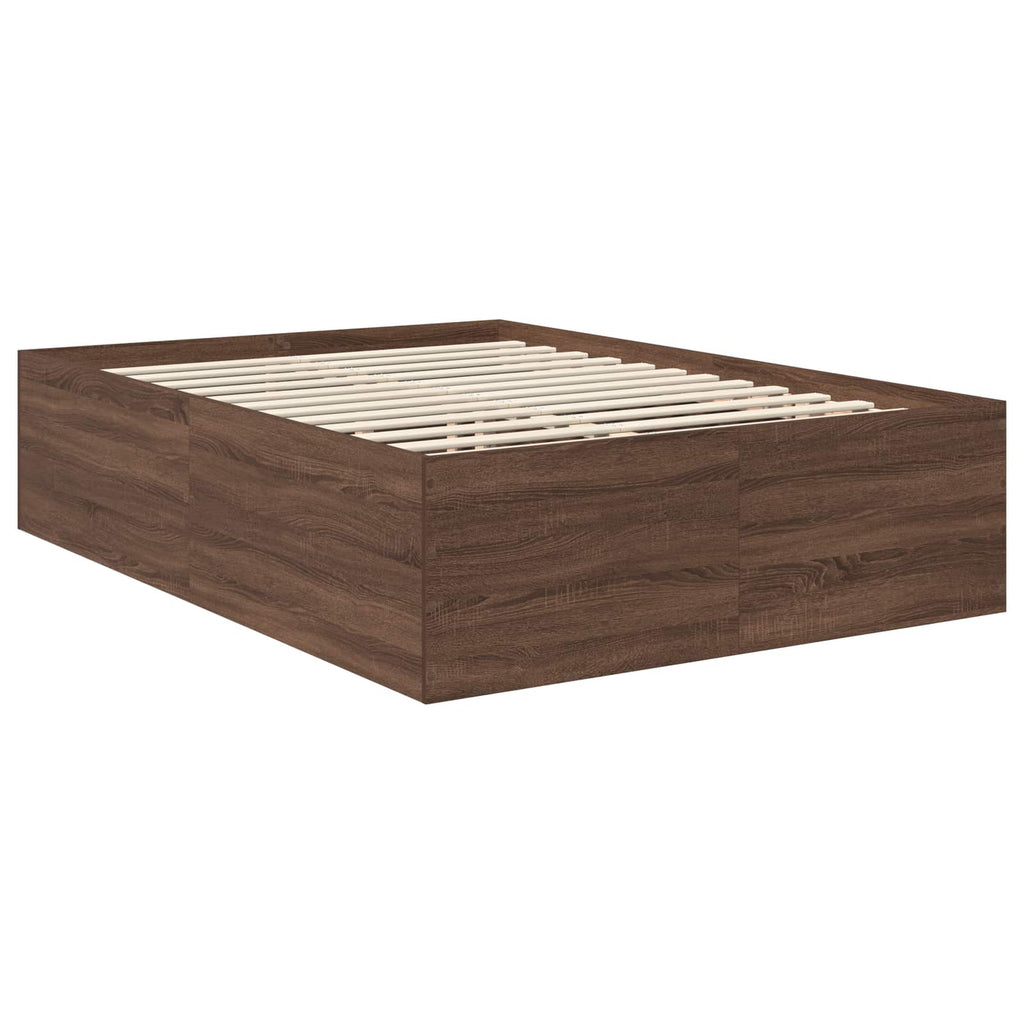 vidaXL Ramka łóżka Brązowy dąb 150 x 200 cm Materiał drewnopochodny