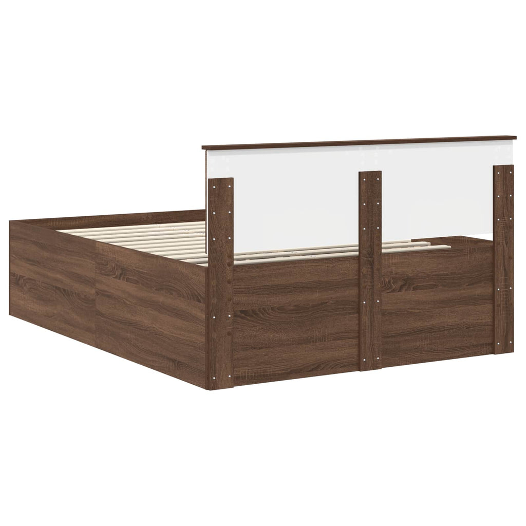vidaXL Ramka łóżka Brązowy dąb 150 x 200 cm Materiał drewnopochodny