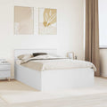 vidaXL Ramka łóżka Biały 140 x 200 cm Materiał drewnopochodny
