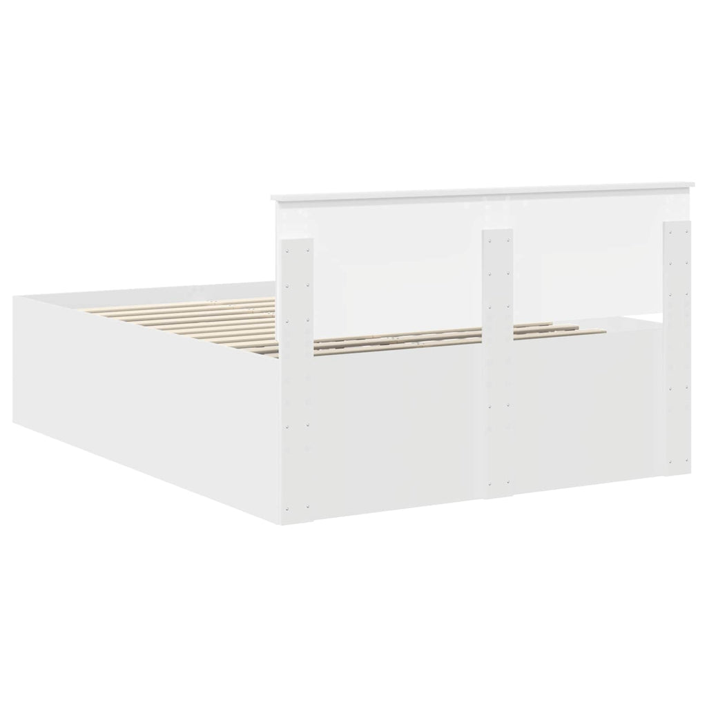 vidaXL Ramka łóżka Biały 140 x 200 cm Materiał drewnopochodny
