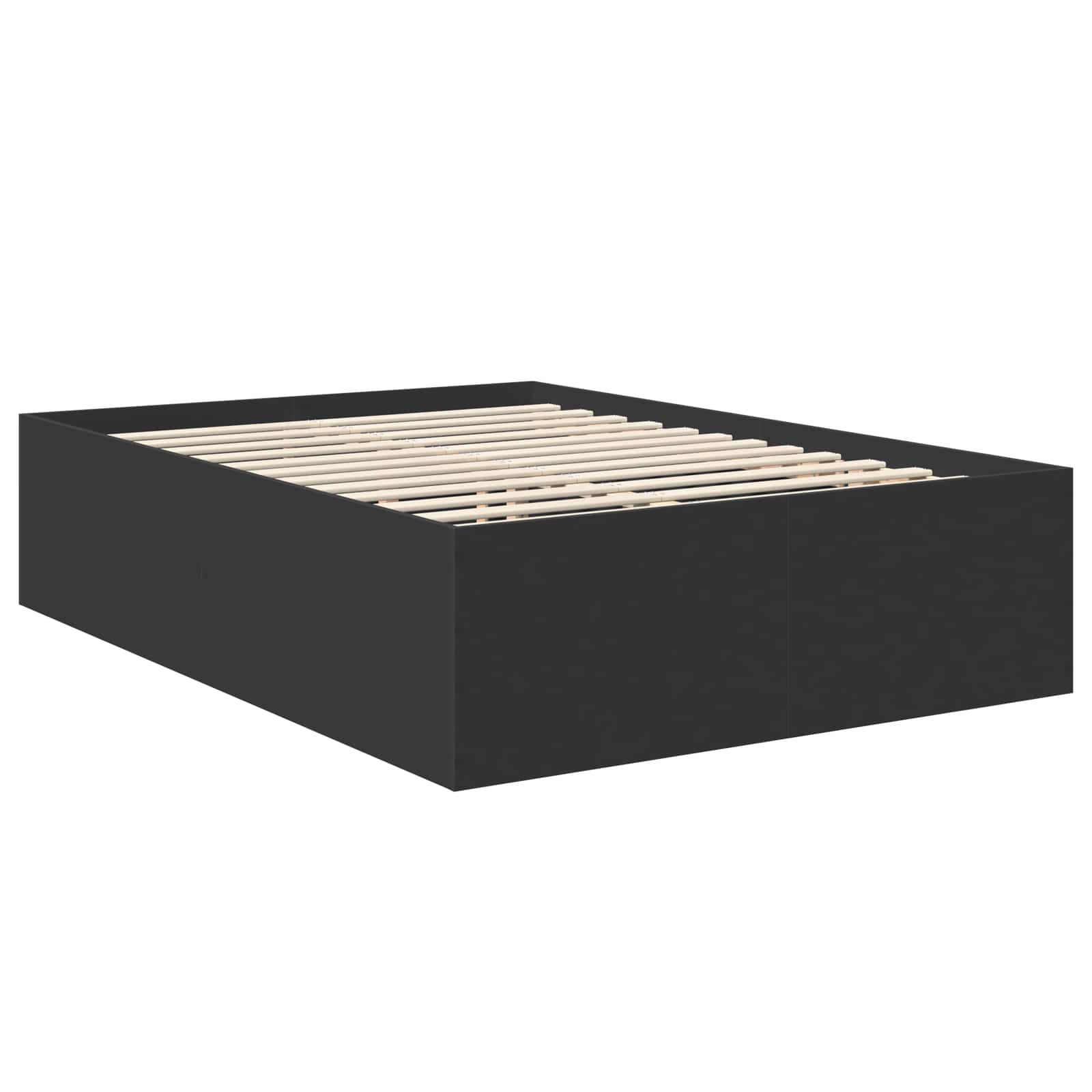 vidaXL Ramka łóżka Czarny 140 x 200 cm Materiał drewnopochodny