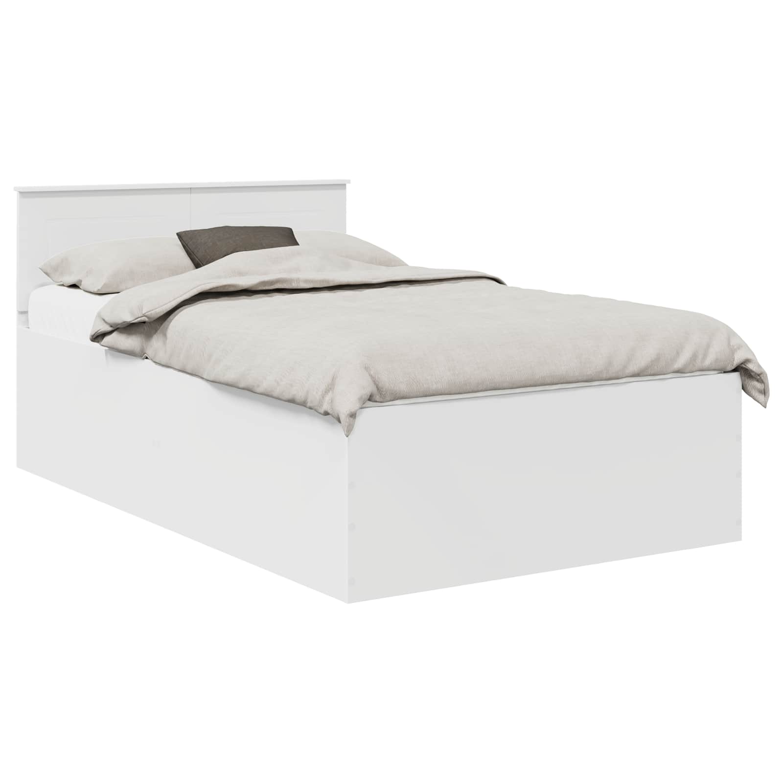 vidaXL Ramka łóżka Biały 135 x 190 cm Materiał drewnopochodny