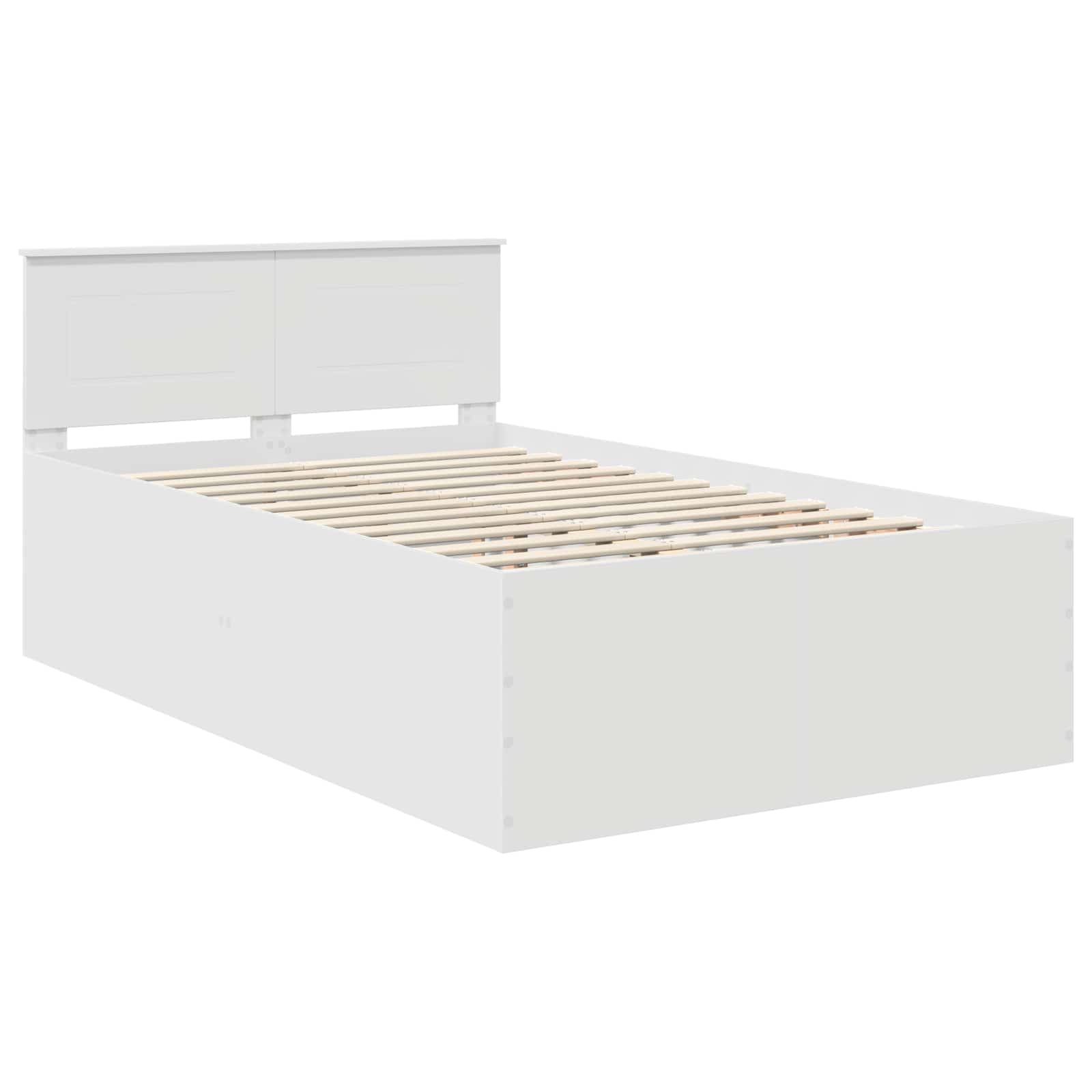 vidaXL Ramka łóżka Biały 135 x 190 cm Materiał drewnopochodny