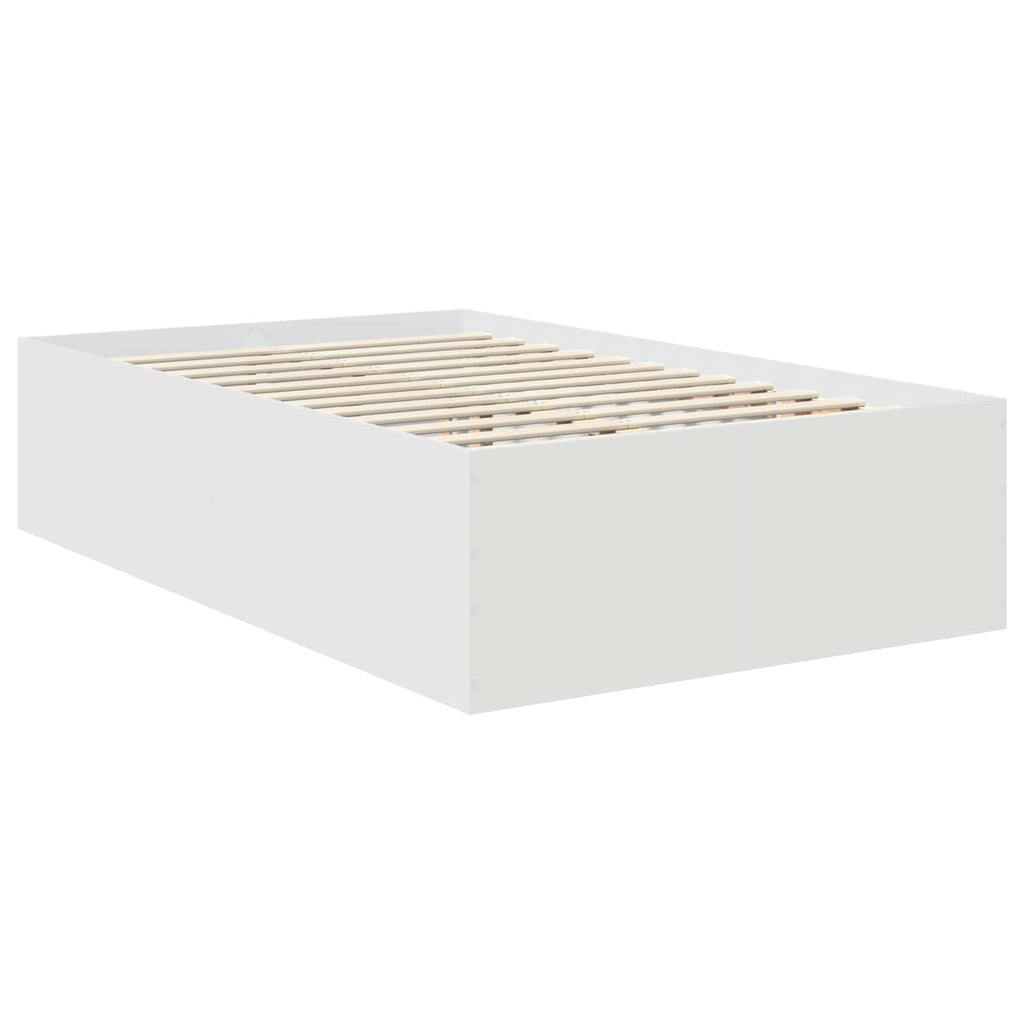vidaXL Ramka łóżka Biały 135 x 190 cm Materiał drewnopochodny