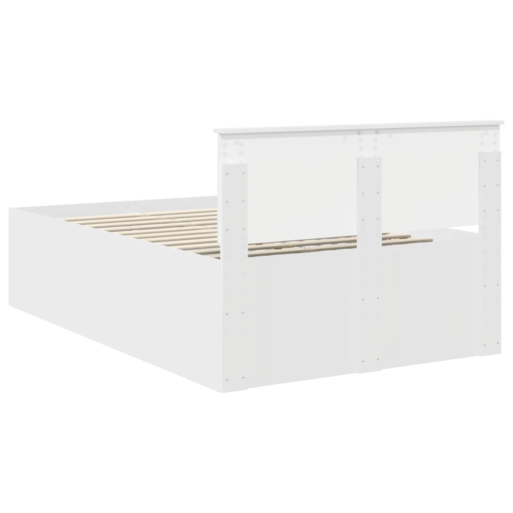 vidaXL Ramka łóżka Biały 135 x 190 cm Materiał drewnopochodny