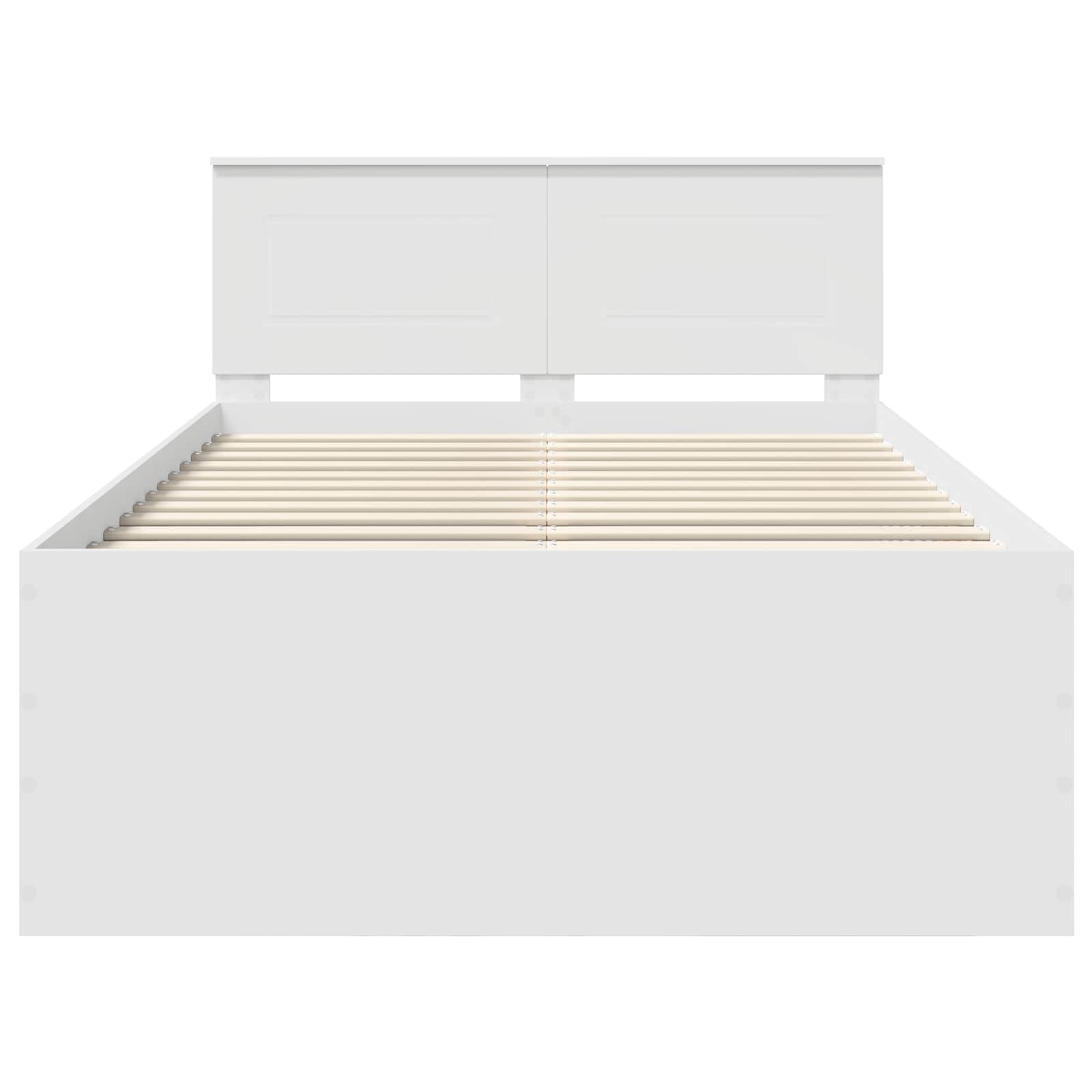 vidaXL Ramka łóżka Biały 135 x 190 cm Materiał drewnopochodny