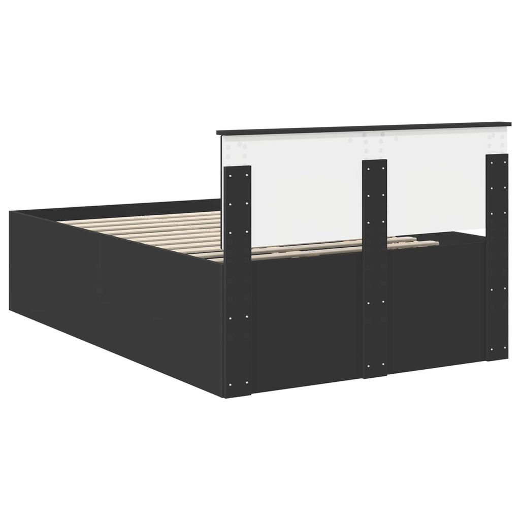 vidaXL Ramka łóżka Czarny 135 x 190 cm Materiał drewnopochodny