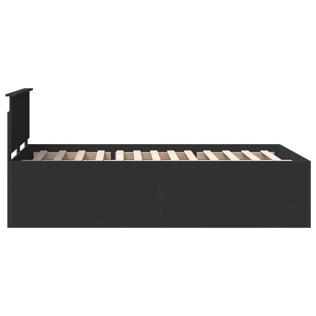 vidaXL Ramka łóżka Czarny 135 x 190 cm Materiał drewnopochodny