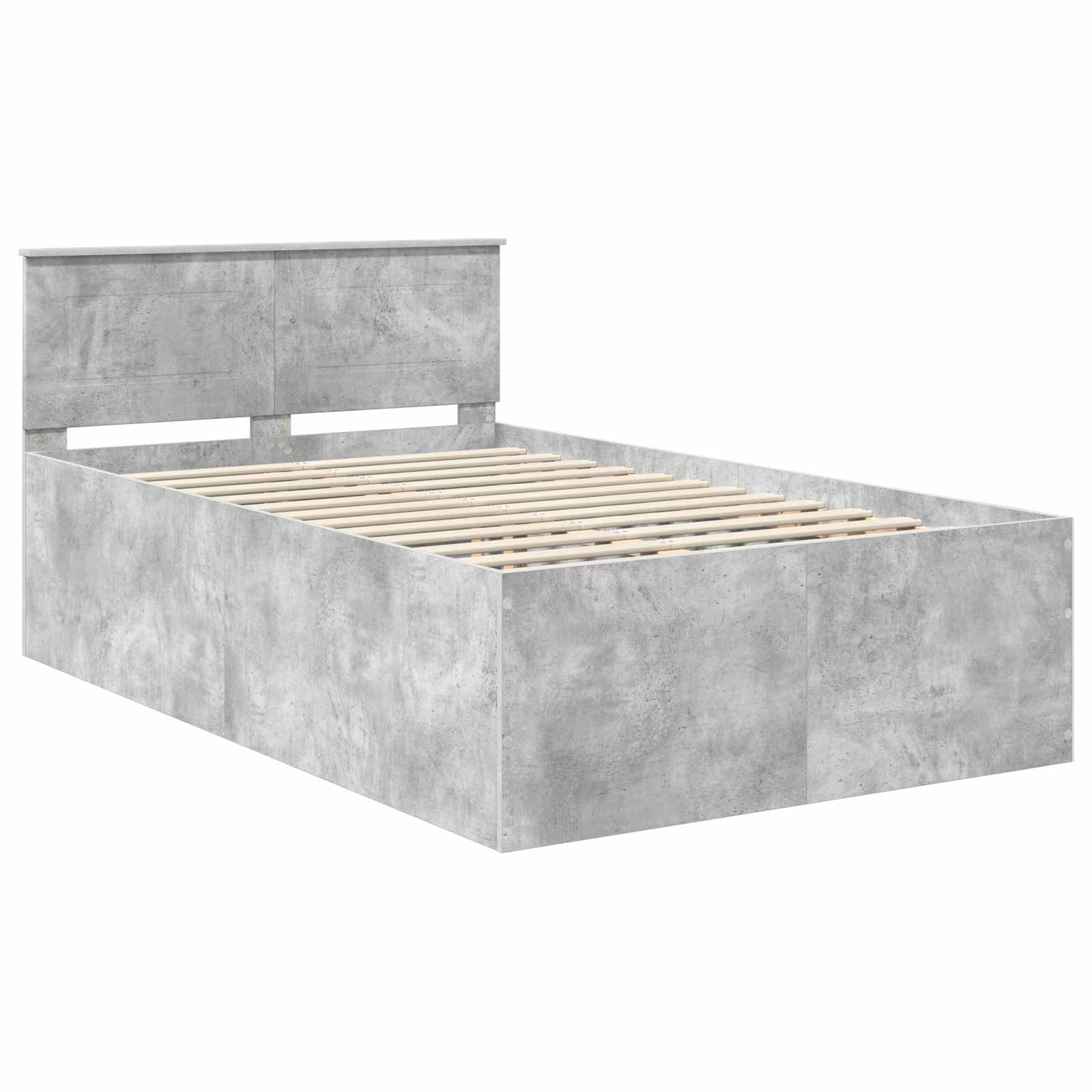 vidaXL Ramka łóżka Betonowy szary 135 x 190 cm Materiał drewnopochodny