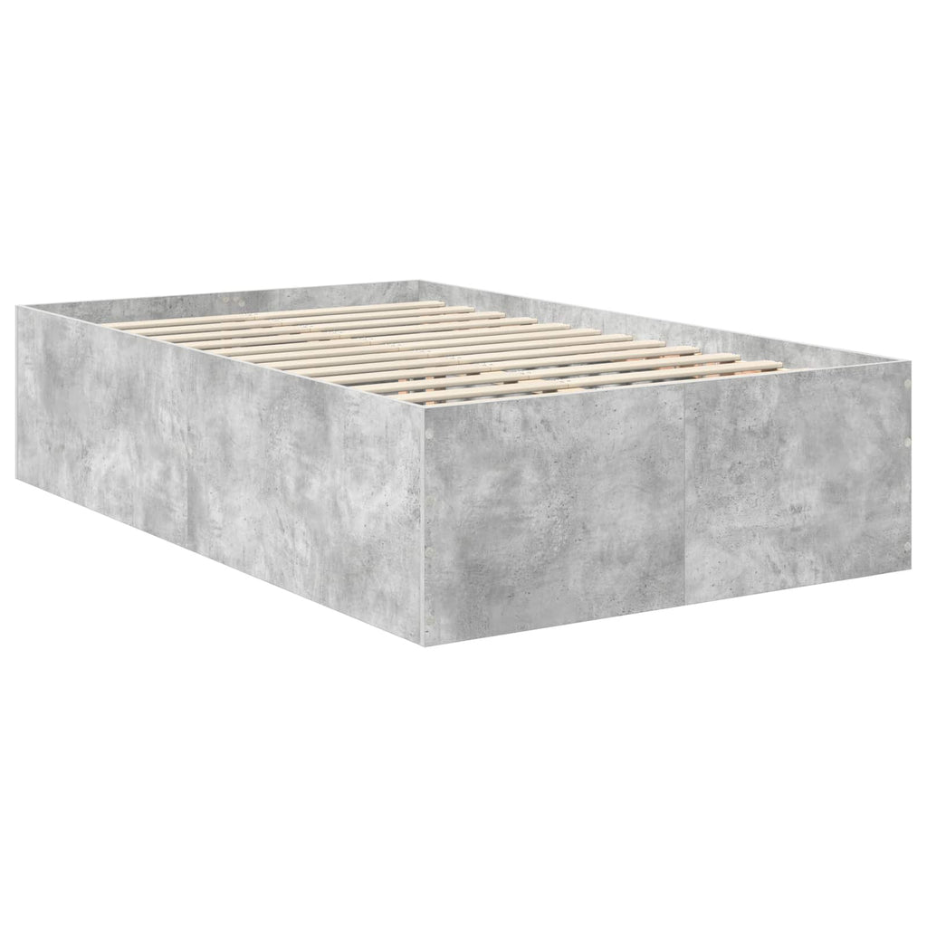 vidaXL Ramka łóżka Betonowy szary 135 x 190 cm Materiał drewnopochodny