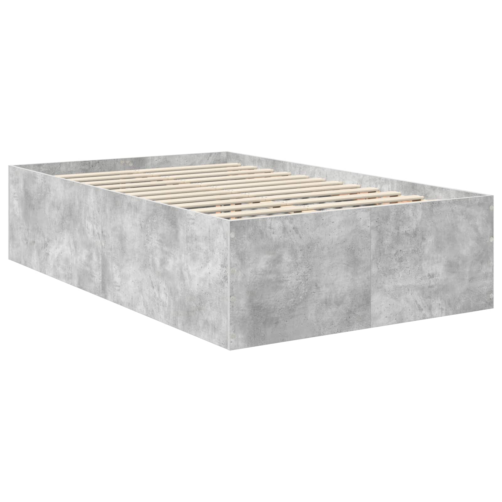 vidaXL Ramka łóżka Betonowy szary 135 x 190 cm Materiał drewnopochodny
