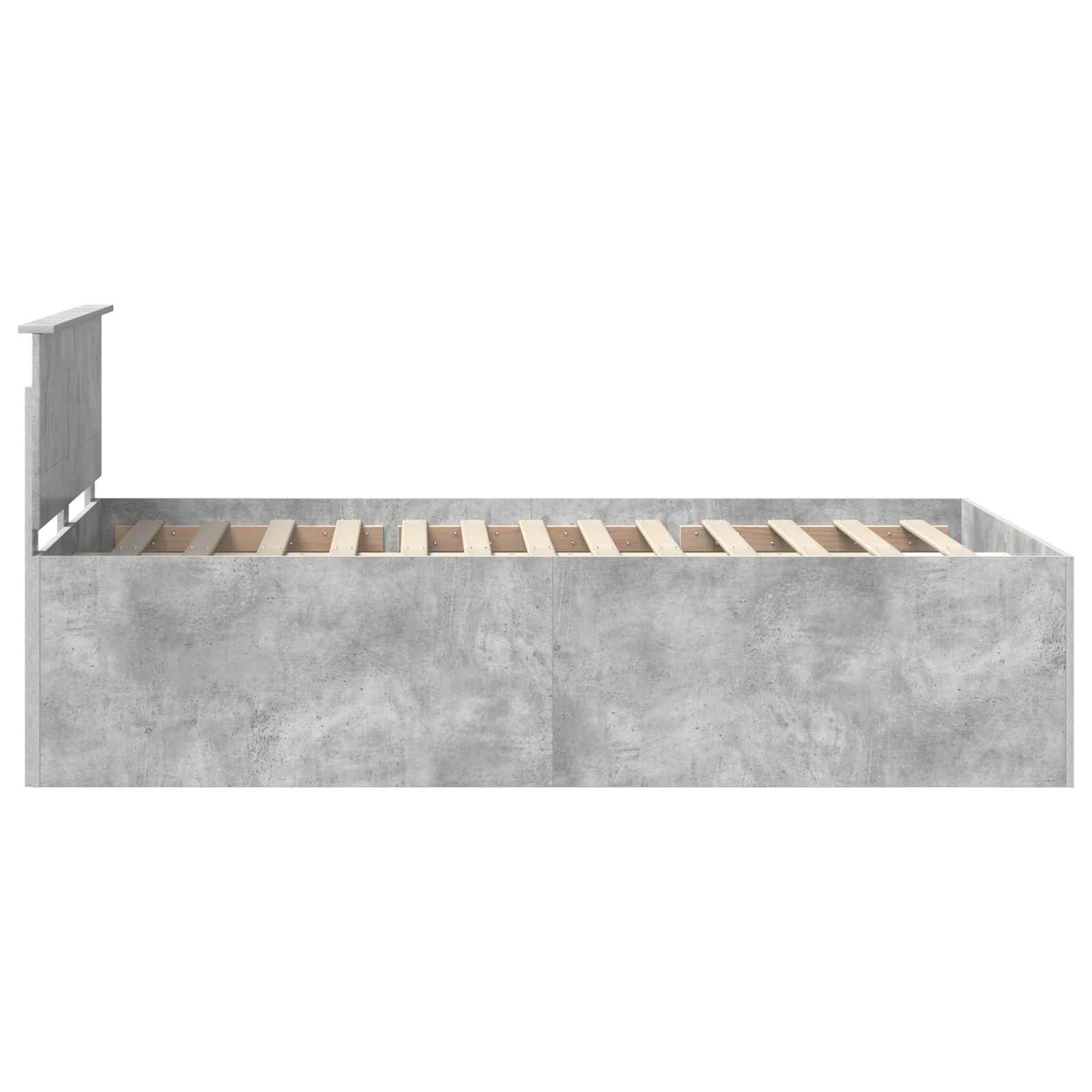 vidaXL Ramka łóżka Betonowy szary 135 x 190 cm Materiał drewnopochodny