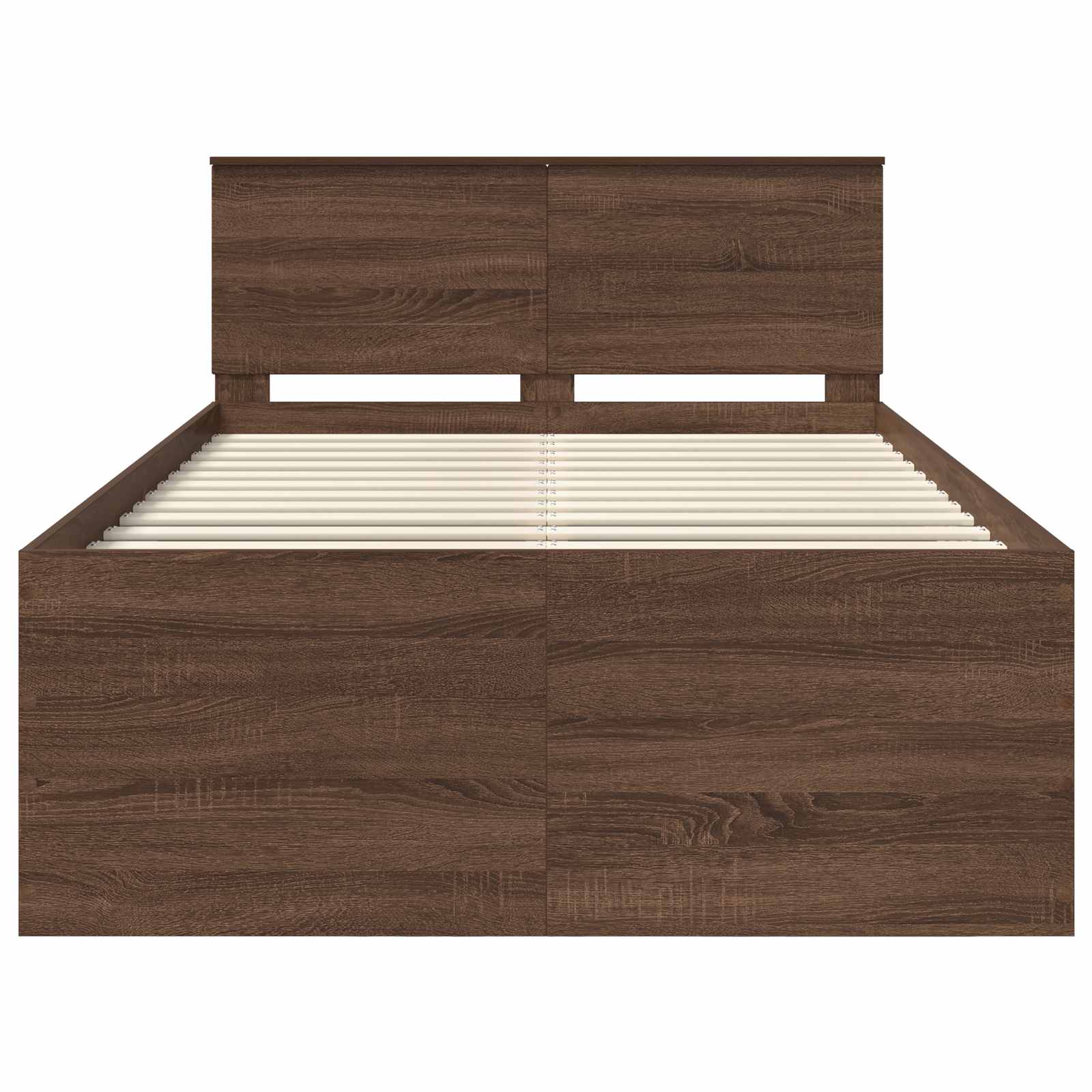 vidaXL Ramka łóżka Brązowy dąb 135 x 190 cm Materiał drewnopochodny