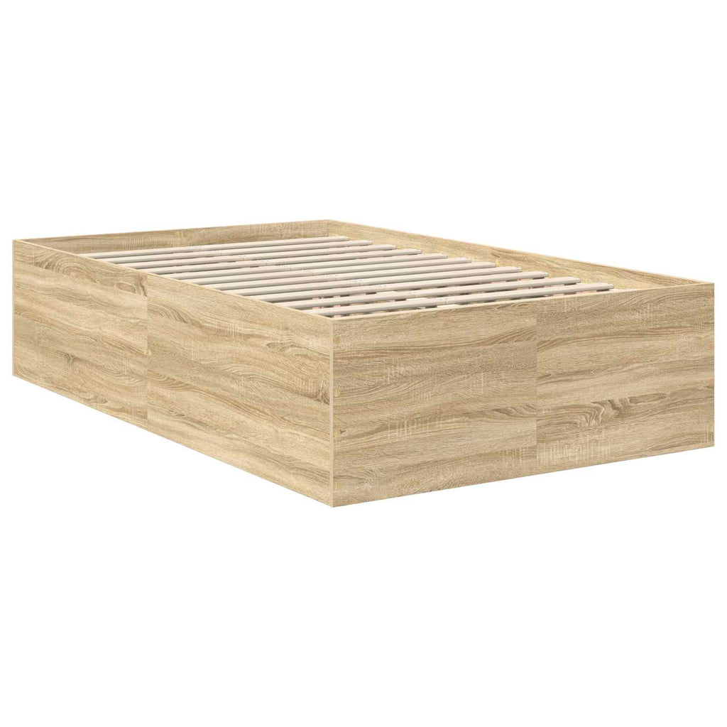vidaXL Ramka łóżka Dąb Sonoma 120 x 190 cm Materiał drewnopochodny