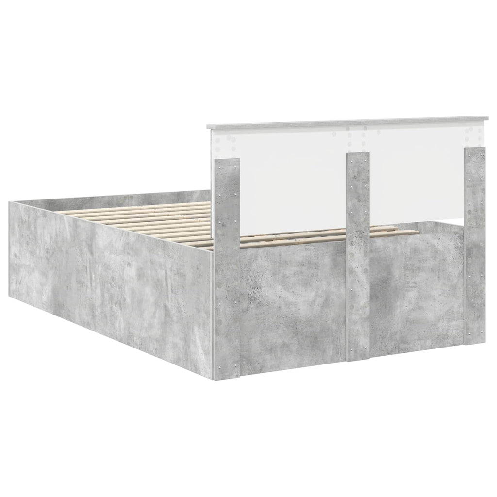 vidaXL Ramka łóżka Betonowy szary 120 x 190 cm Materiał drewnopochodny