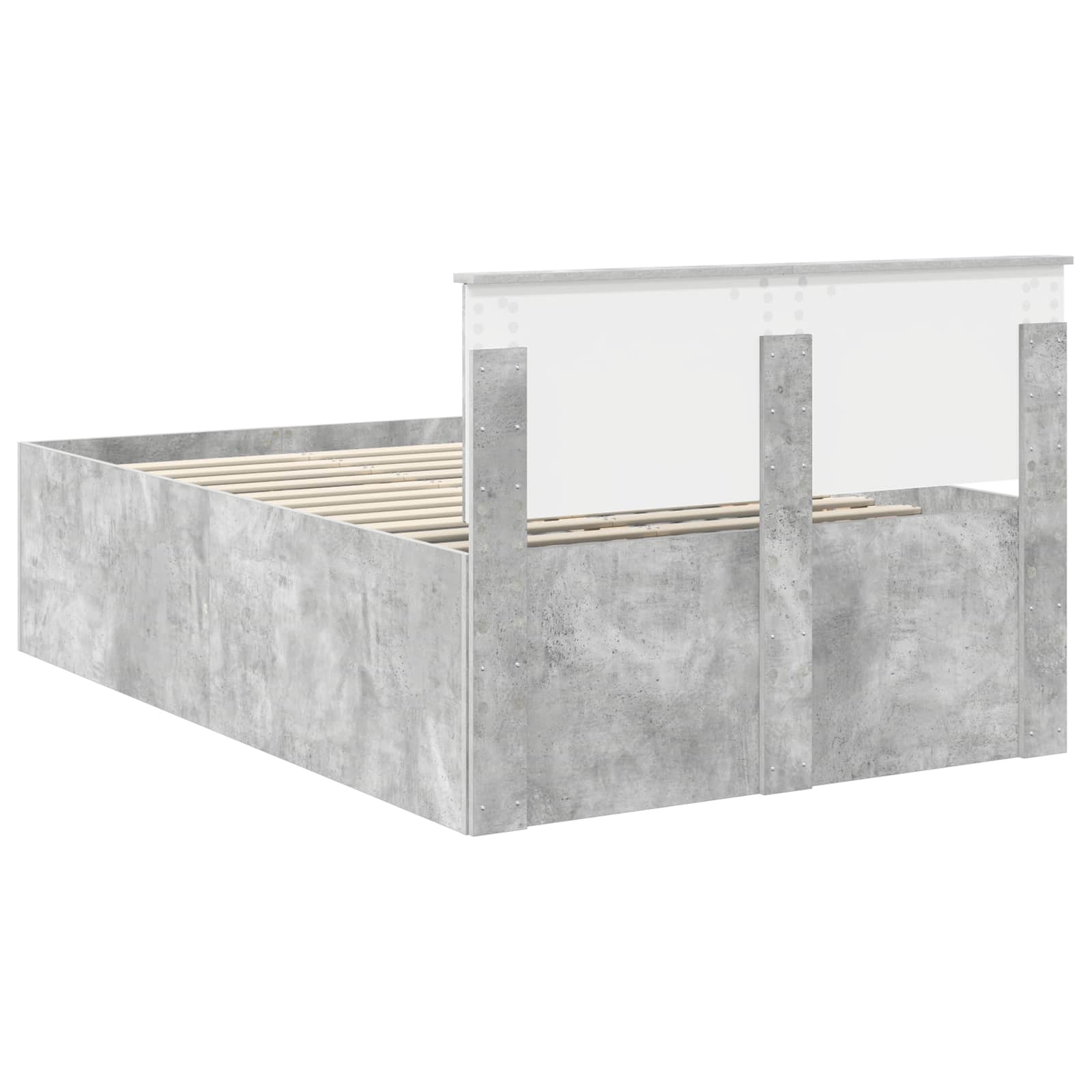 vidaXL Ramka łóżka Betonowy szary 120 x 190 cm Materiał drewnopochodny