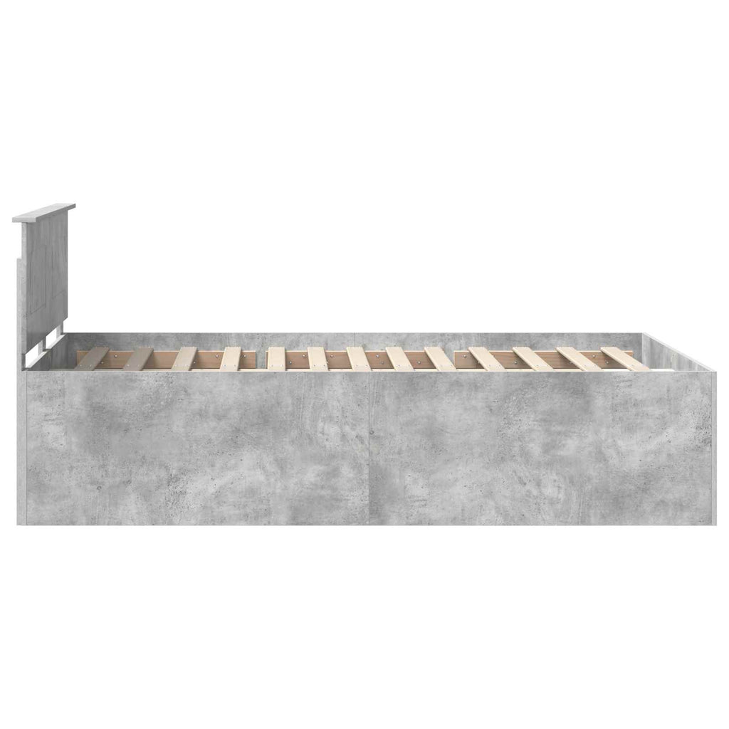 vidaXL Ramka łóżka Betonowy szary 120 x 190 cm Materiał drewnopochodny