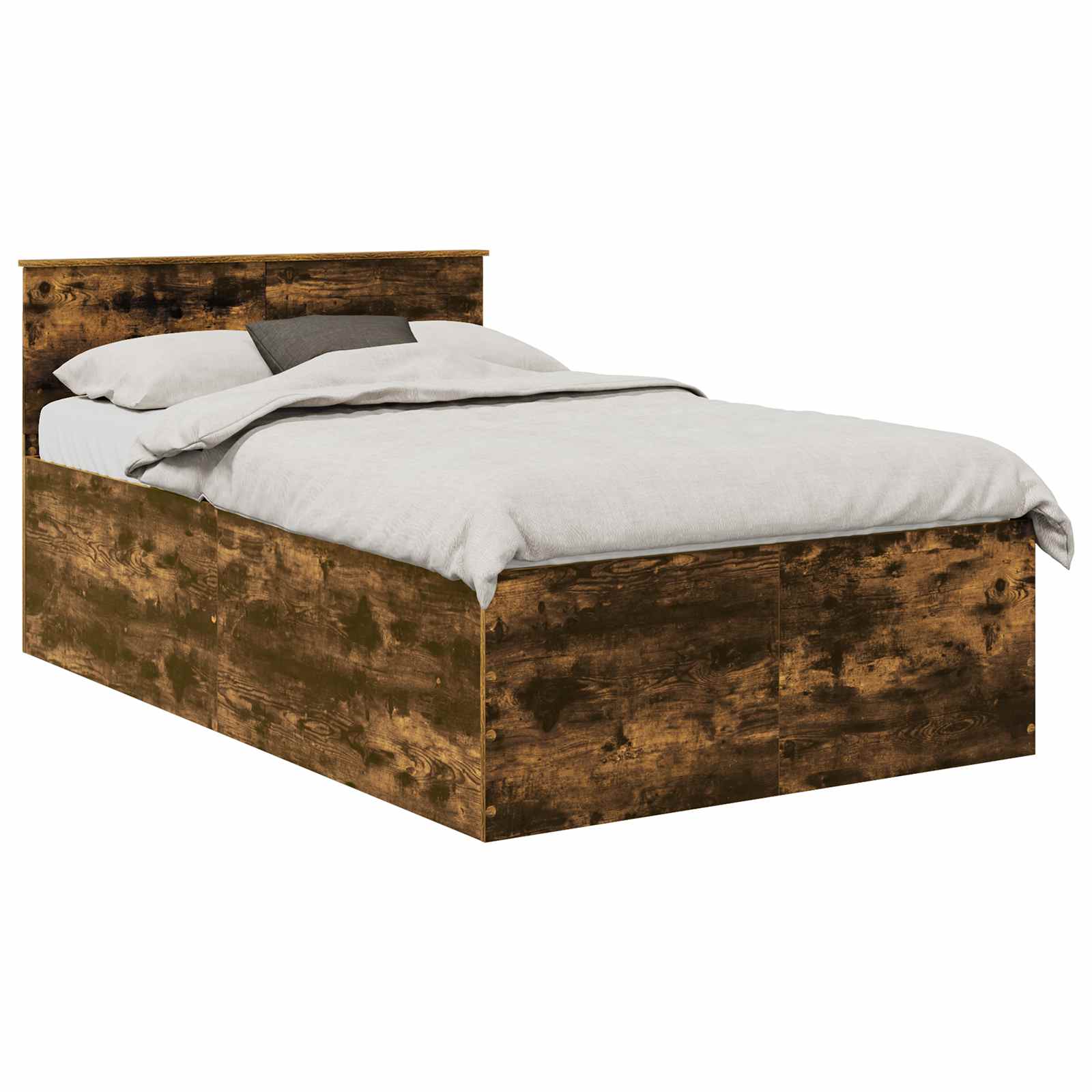 vidaXL Ramka łóżka Dąb wędzony 120 x 190 cm Materiał drewnopochodny