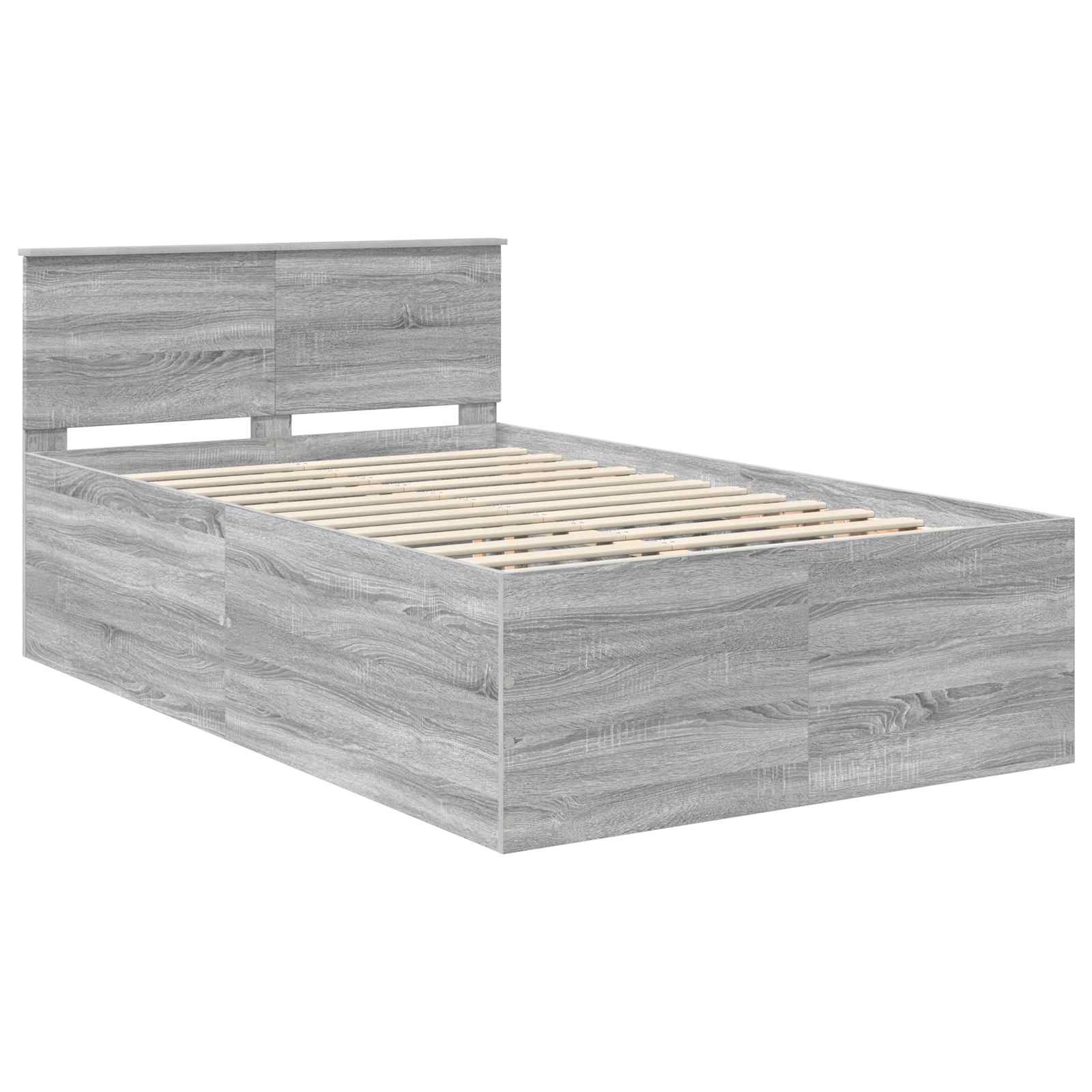vidaXL Ramka łóżka Szary Sonoma 120 x 190 cm Materiał drewnopochodny