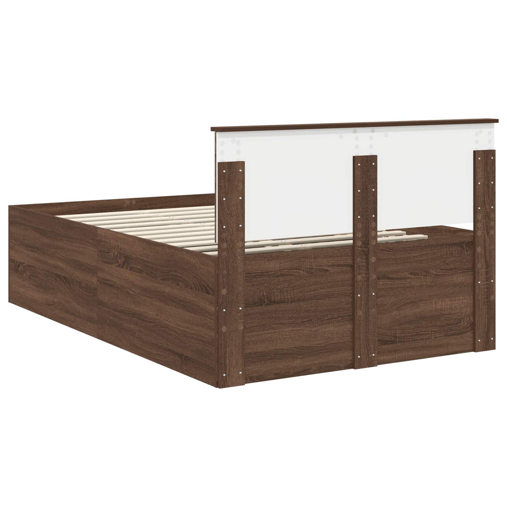 vidaXL Ramka łóżka Brązowy dąb 120 x 190 cm Materiał drewnopochodny