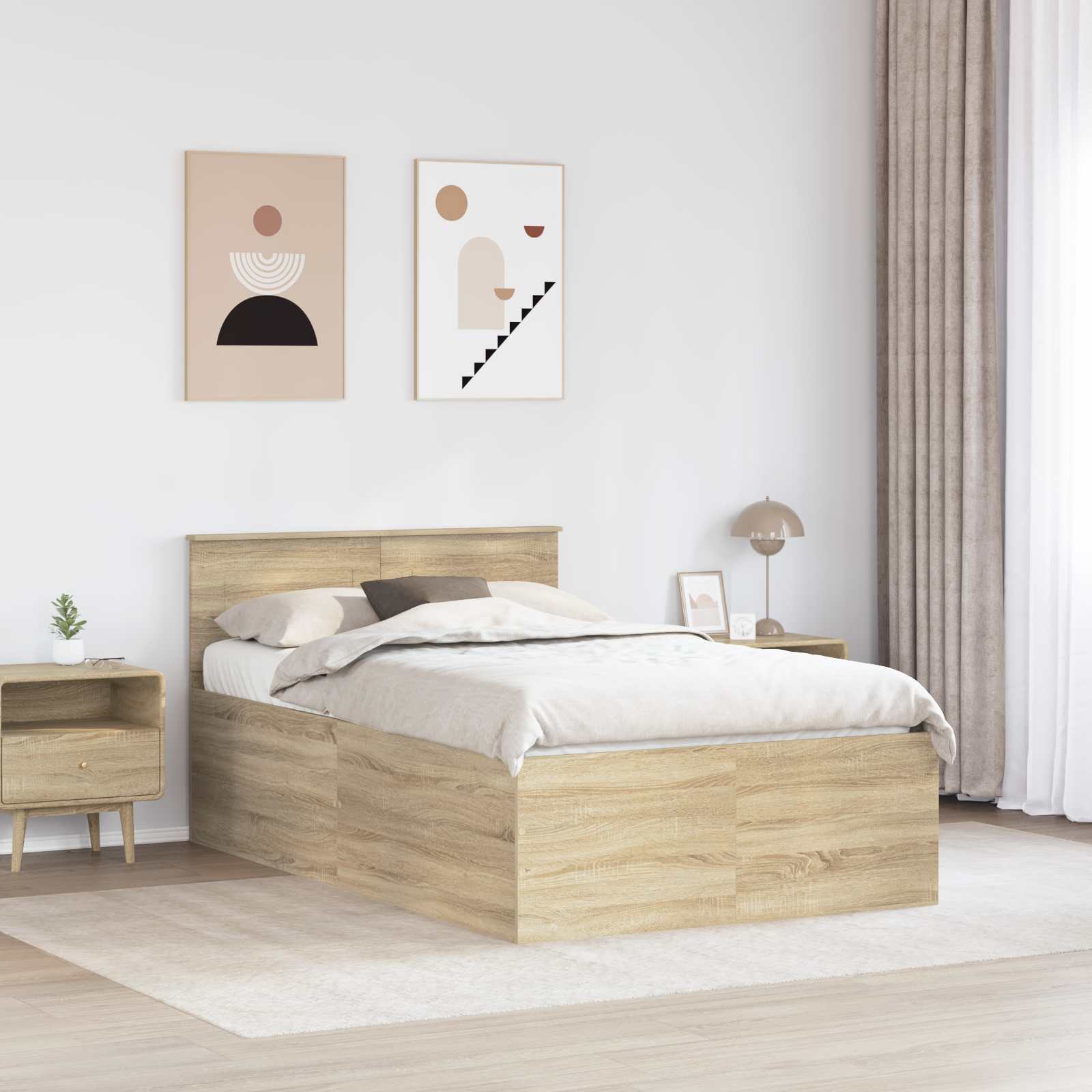 vidaXL Ramka łóżka Dąb Sonoma 120 x 200 cm Materiał drewnopochodny