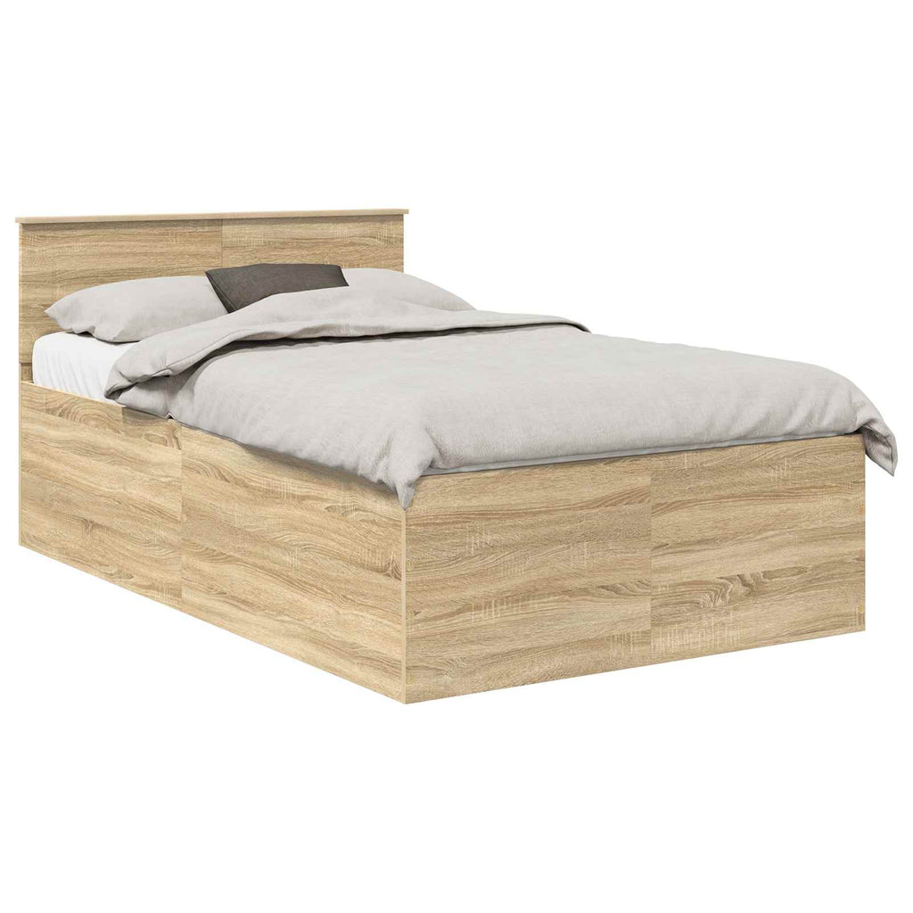 vidaXL Ramka łóżka Dąb Sonoma 120 x 200 cm Materiał drewnopochodny
