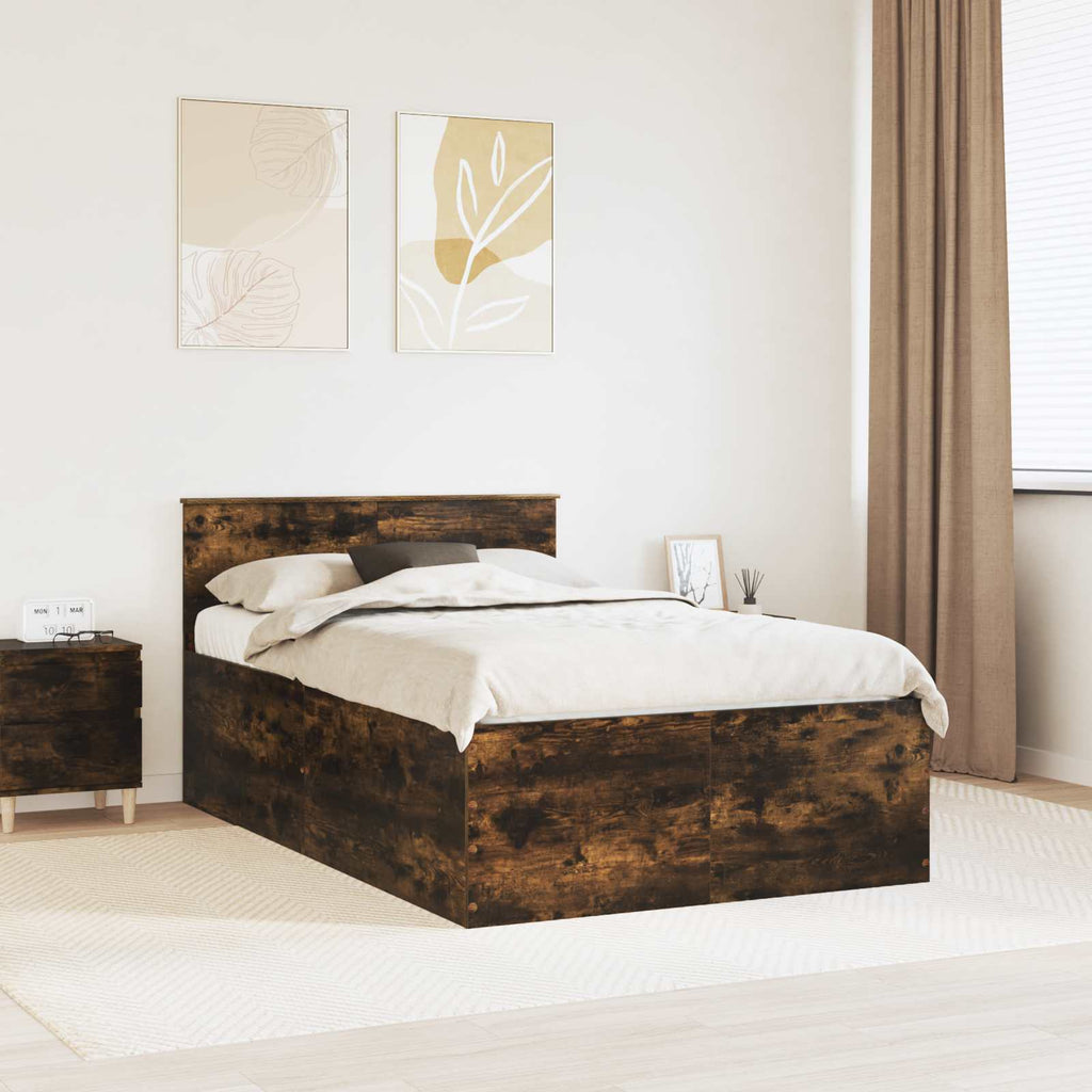 vidaXL Ramka łóżka Dąb wędzony 120 x 200 cm Materiał drewnopochodny