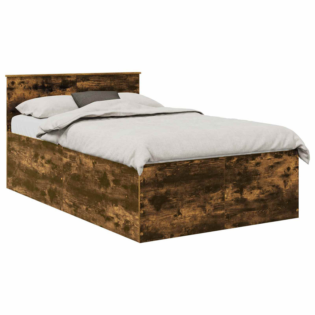 vidaXL Ramka łóżka Dąb wędzony 120 x 200 cm Materiał drewnopochodny