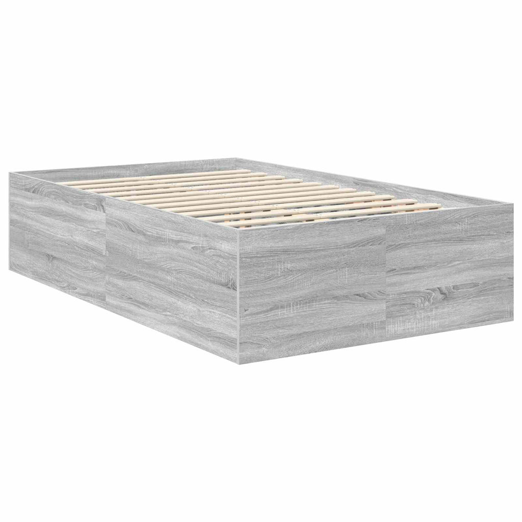 vidaXL Ramka łóżka Szary Sonoma 120 x 200 cm Materiał drewnopochodny