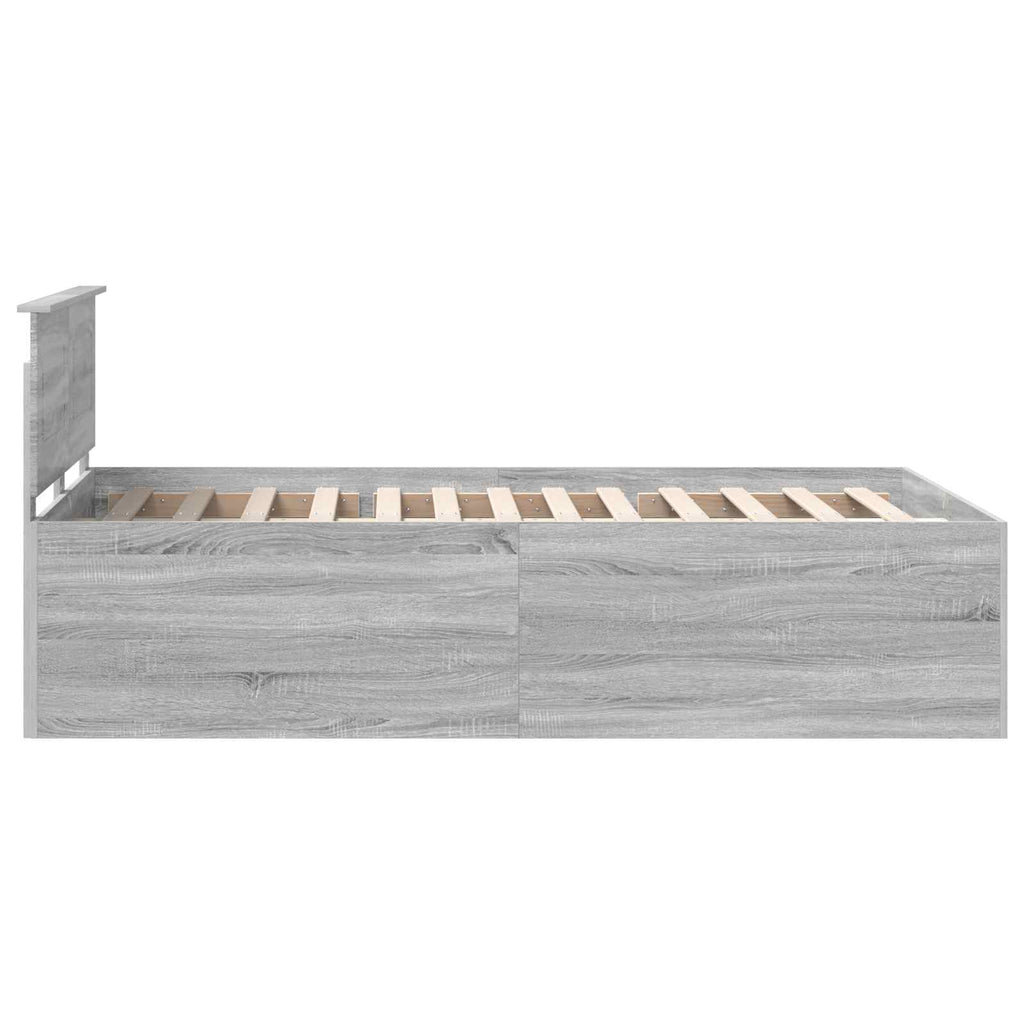 vidaXL Ramka łóżka Szary Sonoma 120 x 200 cm Materiał drewnopochodny