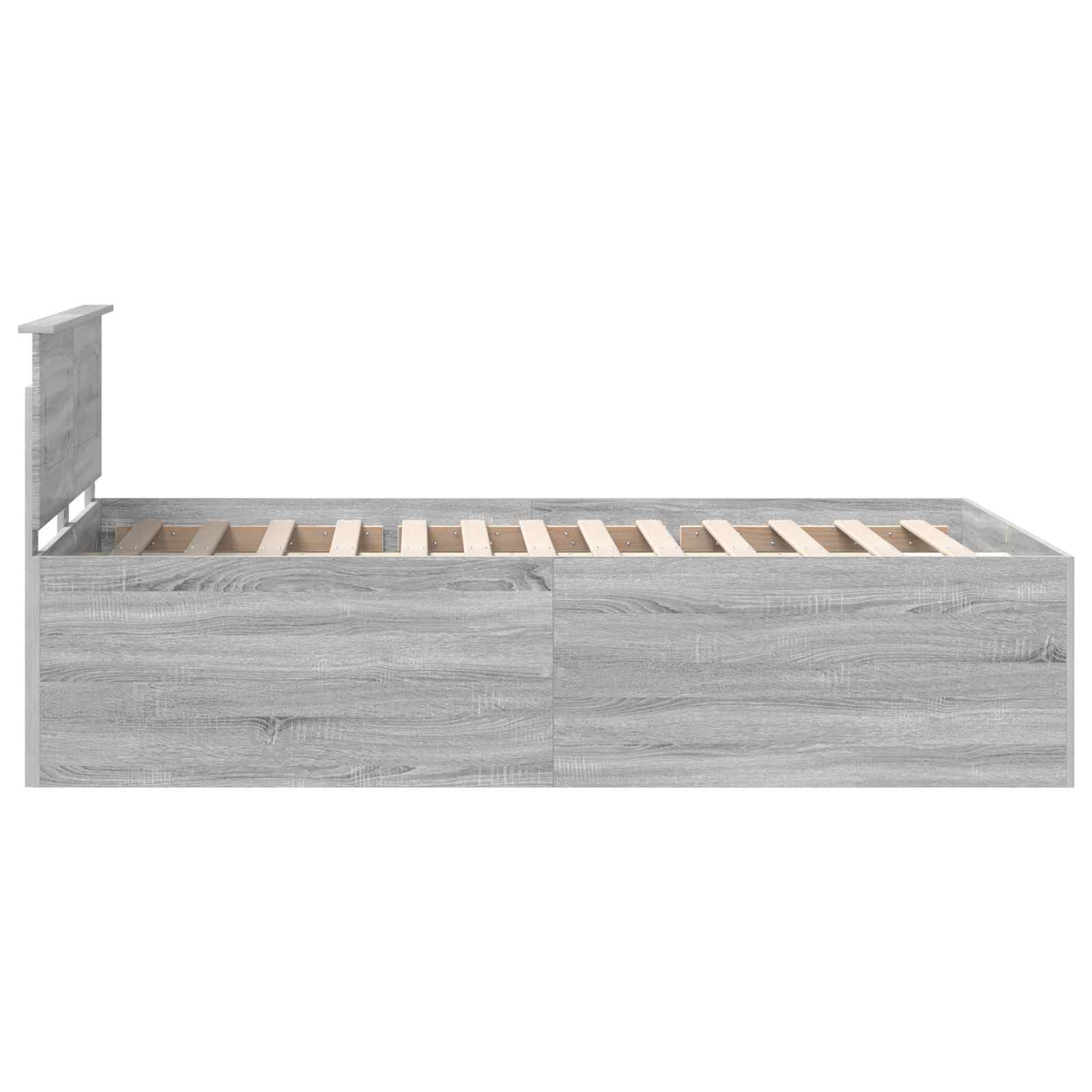 vidaXL Ramka łóżka Szary Sonoma 120 x 200 cm Materiał drewnopochodny