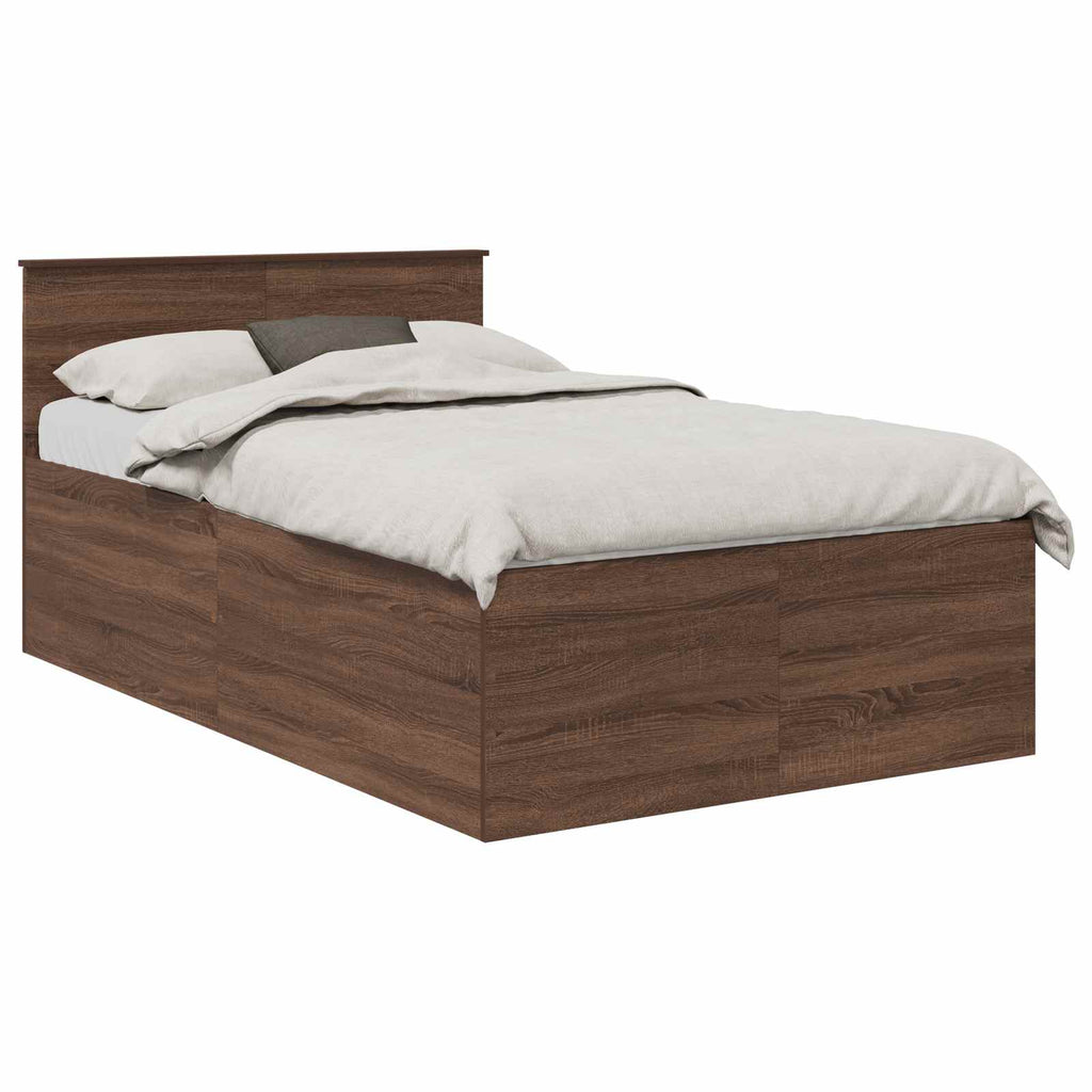 vidaXL Ramka łóżka Brązowy dąb 120 x 200 cm Materiał drewnopochodny
