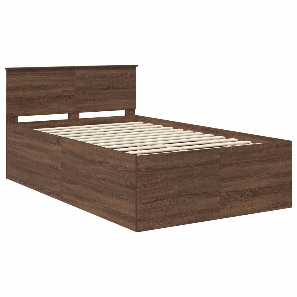 vidaXL Ramka łóżka Brązowy dąb 120 x 200 cm Materiał drewnopochodny