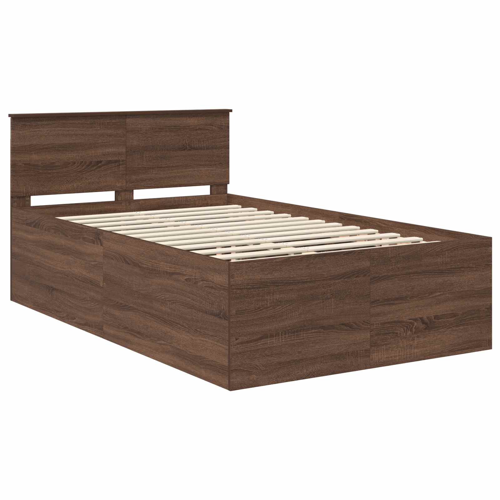 vidaXL Ramka łóżka Brązowy dąb 120 x 200 cm Materiał drewnopochodny