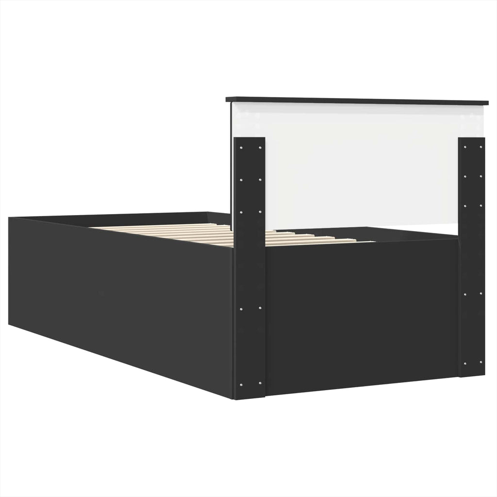 vidaXL Ramka łóżka Czarny 120 x 200 cm Materiał drewnopochodny