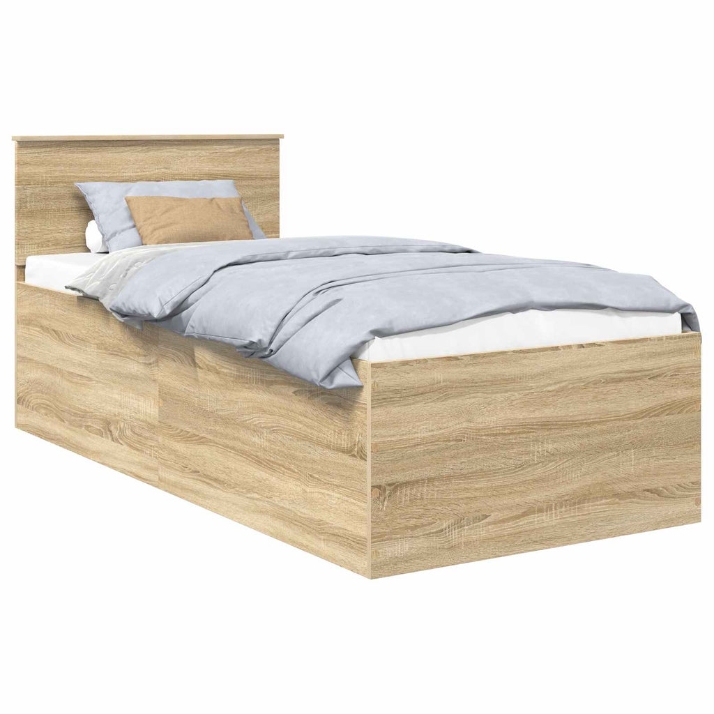 vidaXL Ramka łóżka Dąb Sonoma 120 x 200 cm Materiał drewnopochodny