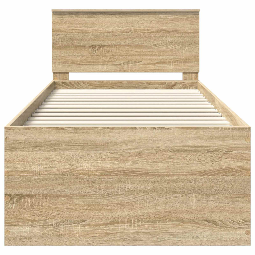 vidaXL Ramka łóżka Dąb Sonoma 120 x 200 cm Materiał drewnopochodny