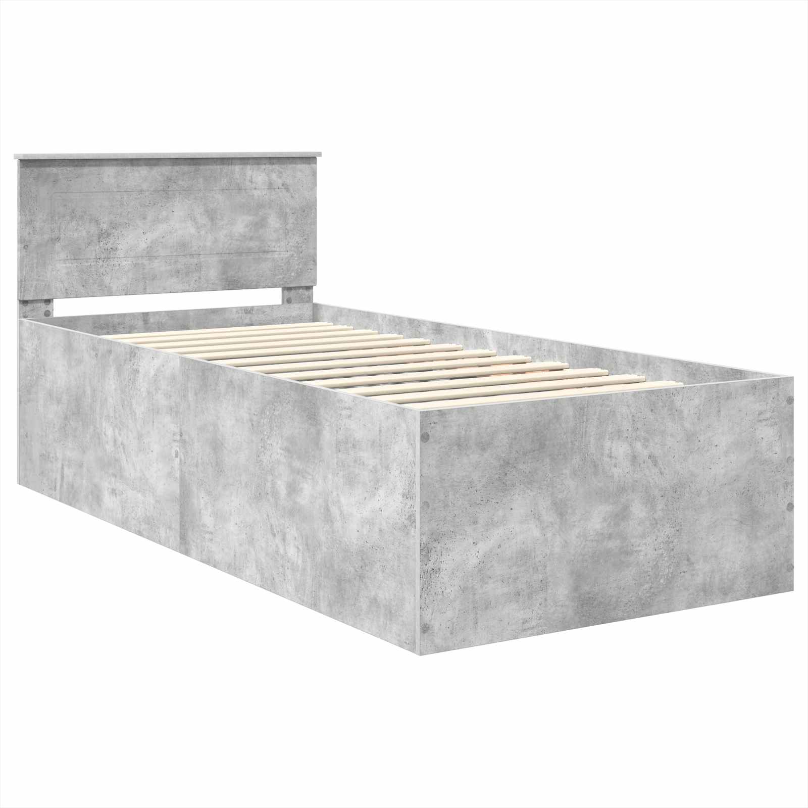 vidaXL Ramka łóżka Betonowy szary 120 x 200 cm Materiał drewnopochodny