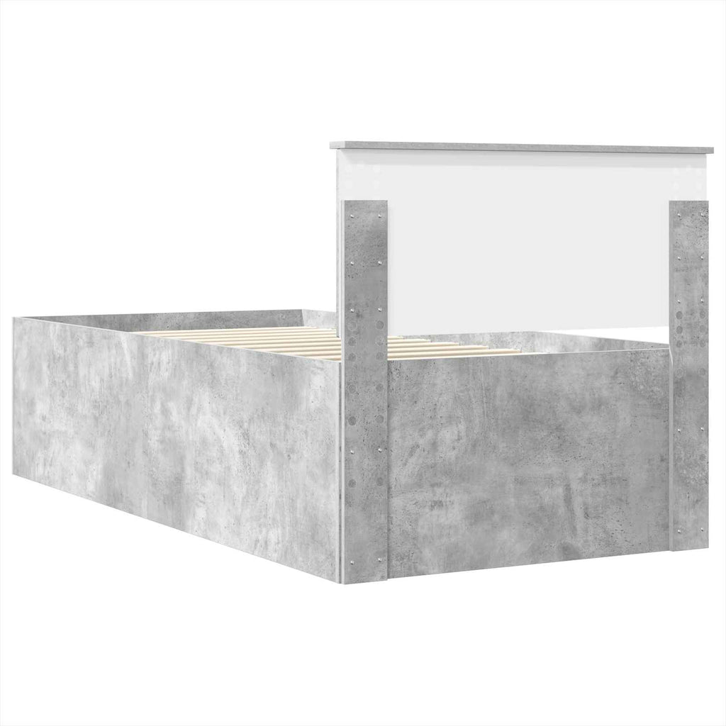 vidaXL Ramka łóżka Betonowy szary 120 x 200 cm Materiał drewnopochodny