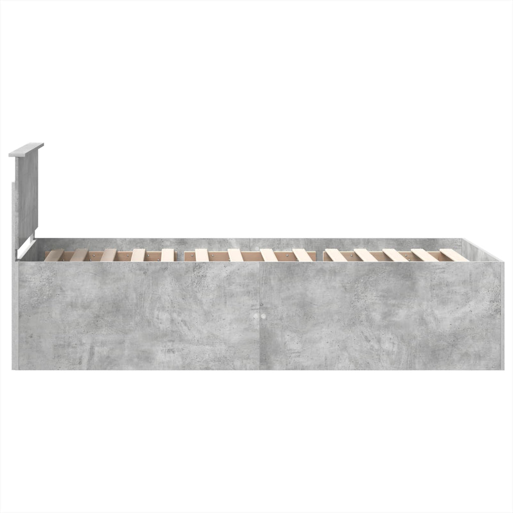 vidaXL Ramka łóżka Betonowy szary 120 x 200 cm Materiał drewnopochodny