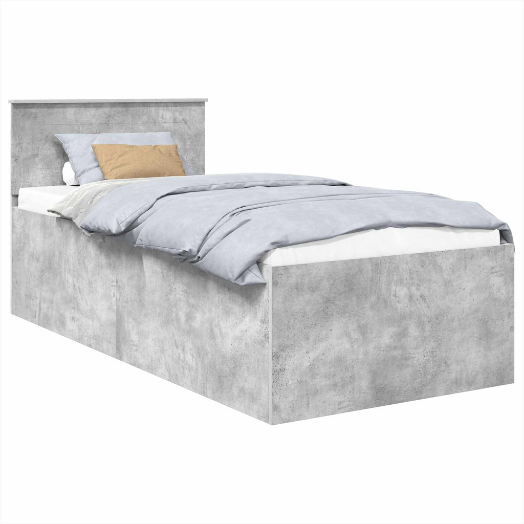 vidaXL Ramka łóżka Betonowy szary 90 x 190 cm Materiał drewnopochodny
