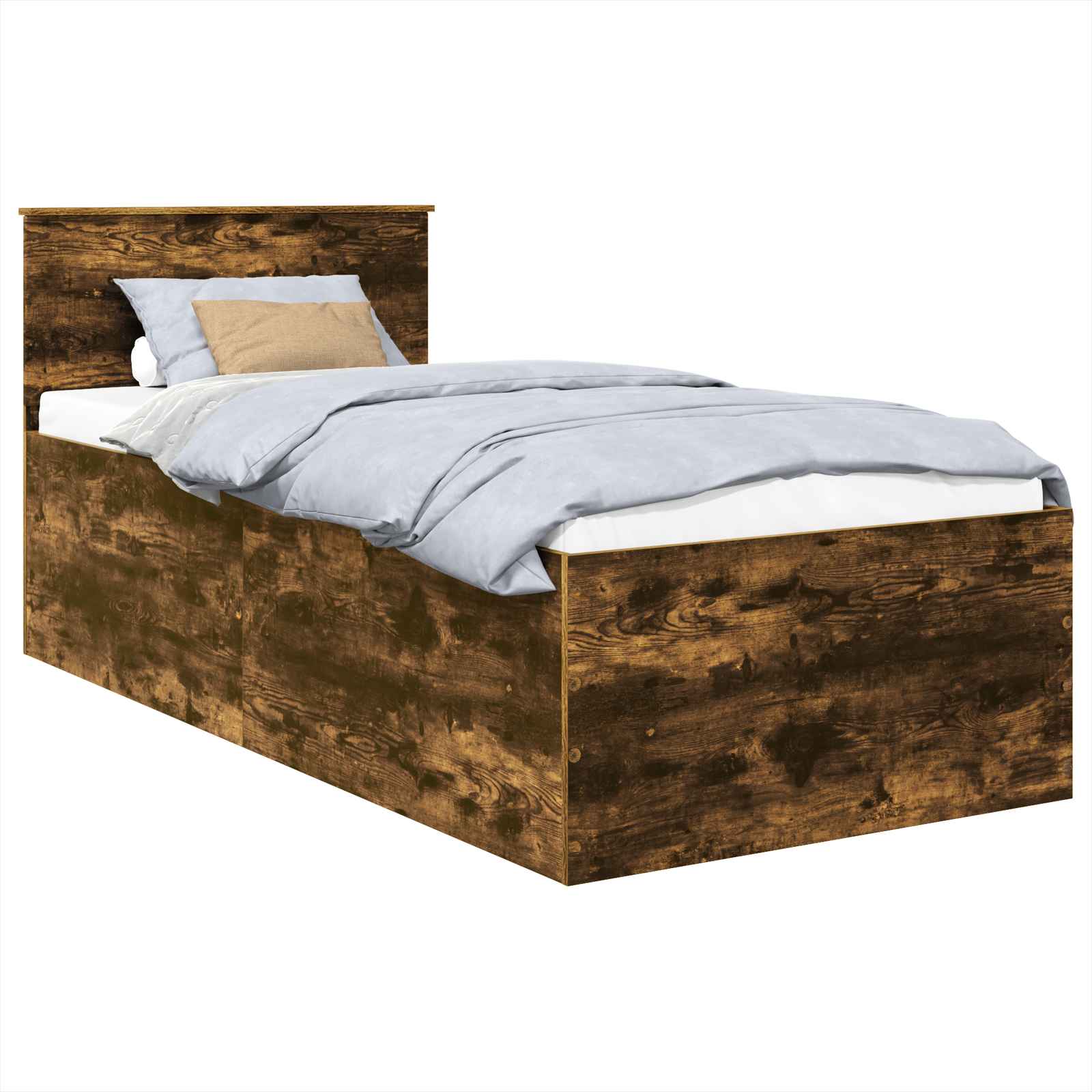vidaXL Ramka łóżka Dąb wędzony 90 x 190 cm Materiał drewnopochodny