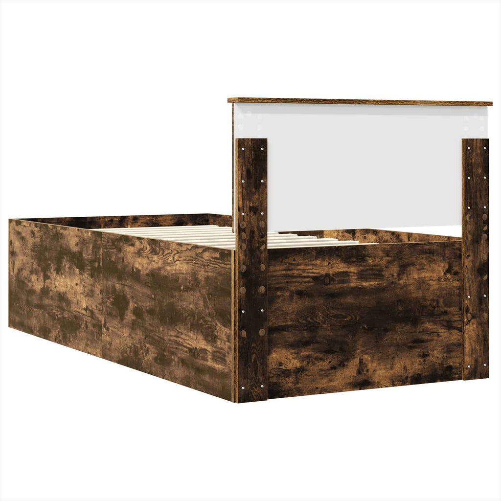 vidaXL Ramka łóżka Dąb wędzony 90 x 190 cm Materiał drewnopochodny