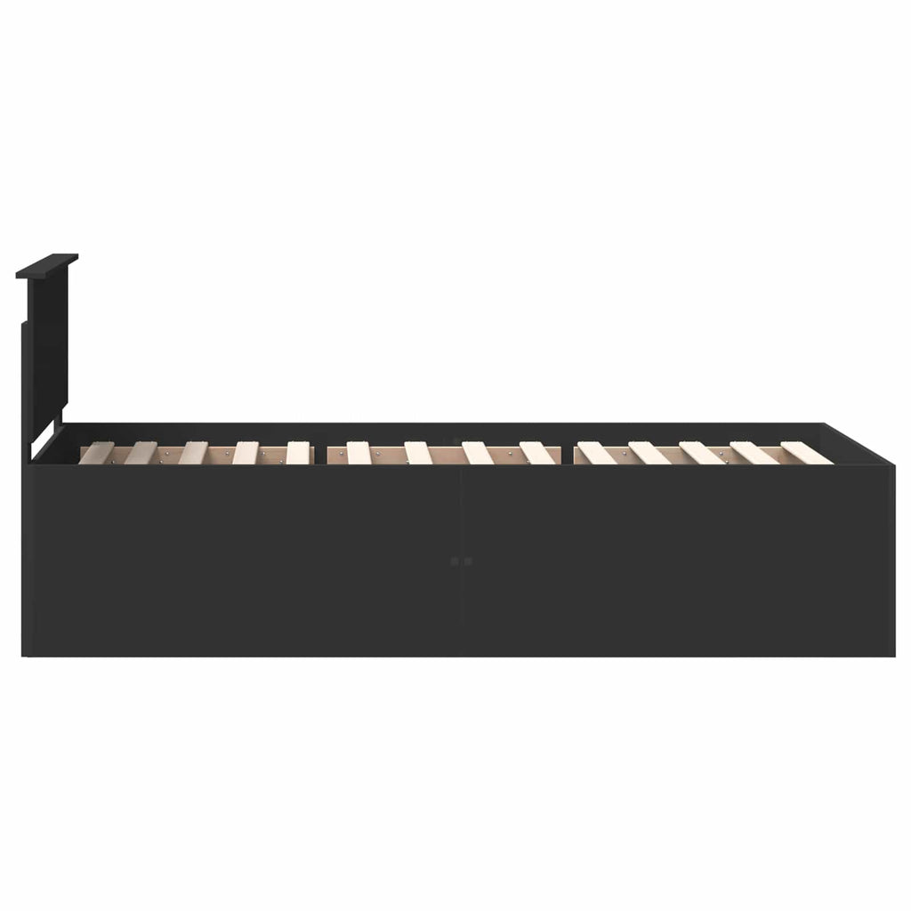 vidaXL Ramka łóżka Czarny 90 x 200 cm Materiał drewnopochodny