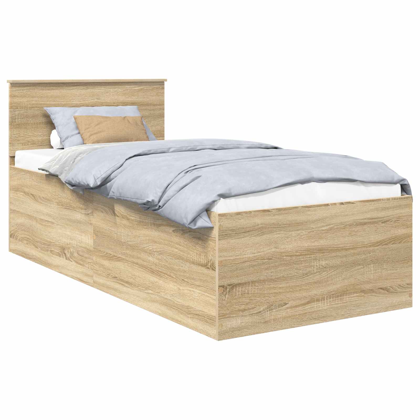 vidaXL Ramka łóżka Dąb Sonoma 90 x 200 cm Materiał drewnopochodny