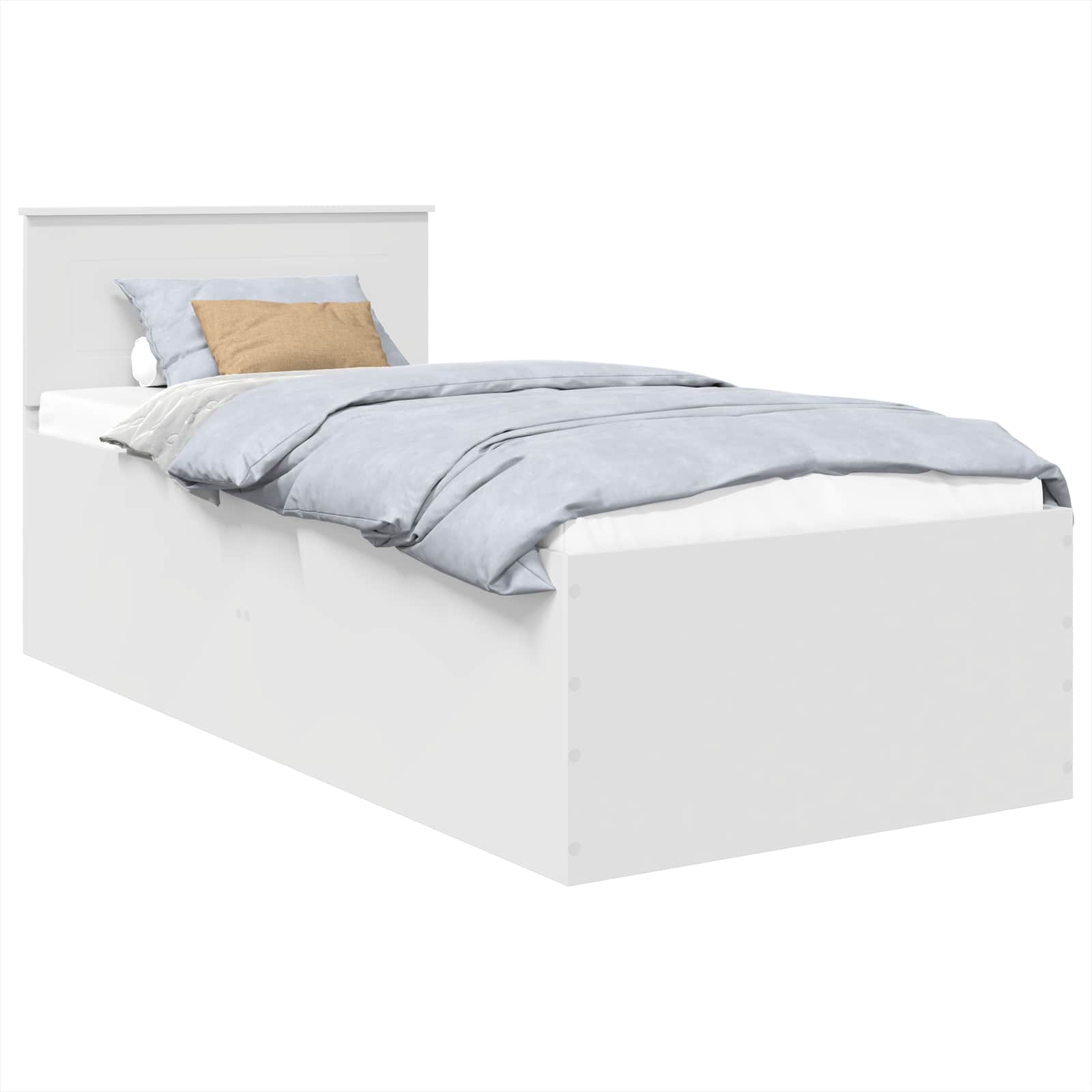 vidaXL Ramka łóżka Biały 75 x 190 cm Materiał drewnopochodny