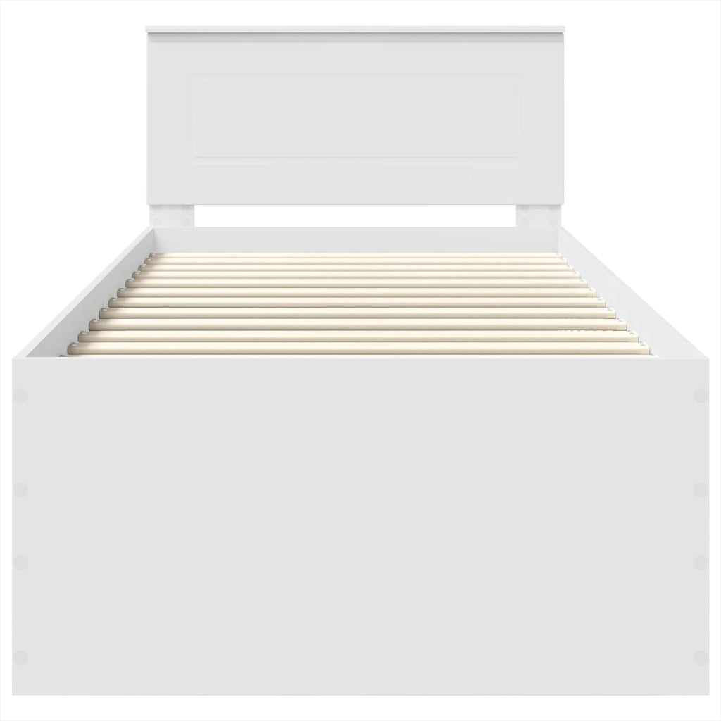 vidaXL Ramka łóżka Biały 75 x 190 cm Materiał drewnopochodny